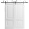 Sartodoors Sliding Closet Barn Bypass Doors, 84 x 80in, White Silk, Sturdy 8ft Rails LUCIA8831BBB-WS-84 - alternate 1